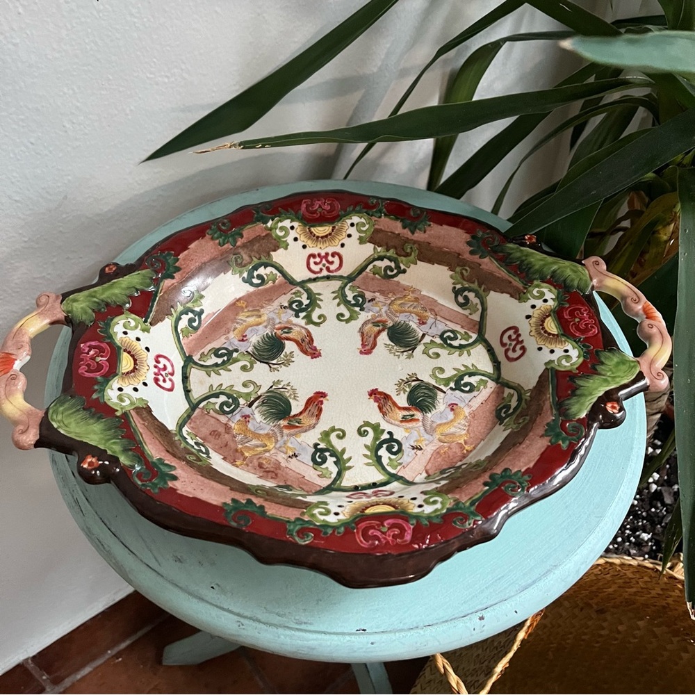 Vintage Chinese HUARONG TANG two handed tray bowl